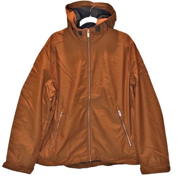 H&M men's jacket hooded windbreaker rust XL - Picture 2 of 13